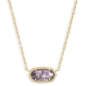 Kendra Scott Gold Plated Sterling Silver Linday Rae Elisa Purple Amethyst Pendant Necklace