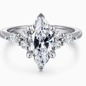 Gabriel & Co. 14k White Gold Diamond Engagement Ring with CZ Center