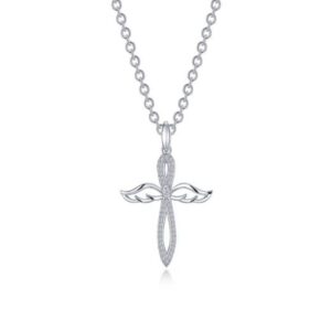 Lafonn Sterling Silver .74 cttw Simulated Diamond Cross Pendant with 20" Chain