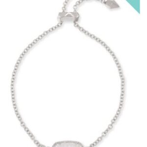 Kendra Scott Sterling Silver Rhodium Plated Elaina Iridescent Drusy Bracelet