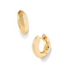 Kendra Scott Sterling Silver Gold Plated Mikki Gold Polished Metal Huggie Earrings