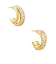 Kendra Scott Sterling Silver Gold Plated Livy Huggie Earrings