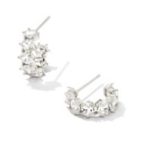 Kendra Scott Sterling Silver Cailin CZ Huggie Hoop Earrings