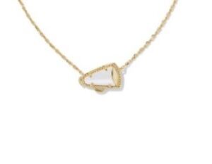 Kendra Scott Sterling Silver Gold Plated Ivory Mother of Pearl Cheer Pendant Necklace