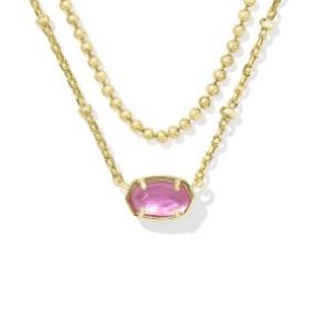 Kendra Scott Sterling Silver Gold Plated Emilie Azalea Illusion Multi Strand Pendant Necklace