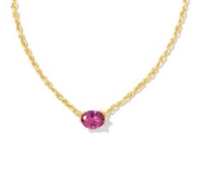 Kendra Scott Sterling Silver Gold Plated Cailin Purple Crystal Pendant Necklace