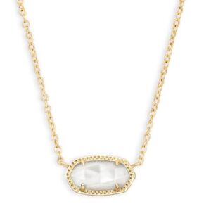 Kendra Scott Sterling Silver Gold Plated Elisa Ivory Mother of Pearl Necklace