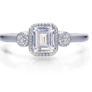 Lafonn Sterling Silver .98 cttw Simulated Diamond April Birthstone Ring