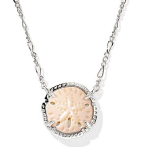 Kendra Scott Sterling Silver Natural Mother of Pearl Sand Dollar Pendant Necklace