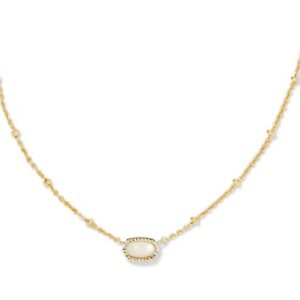 Kendra Scott Gold Plated Sterling Silver Mini Elisa Mother of Pearl Necklace 19"