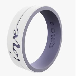 Qalo Women's White/Lilac Love Strata Ring