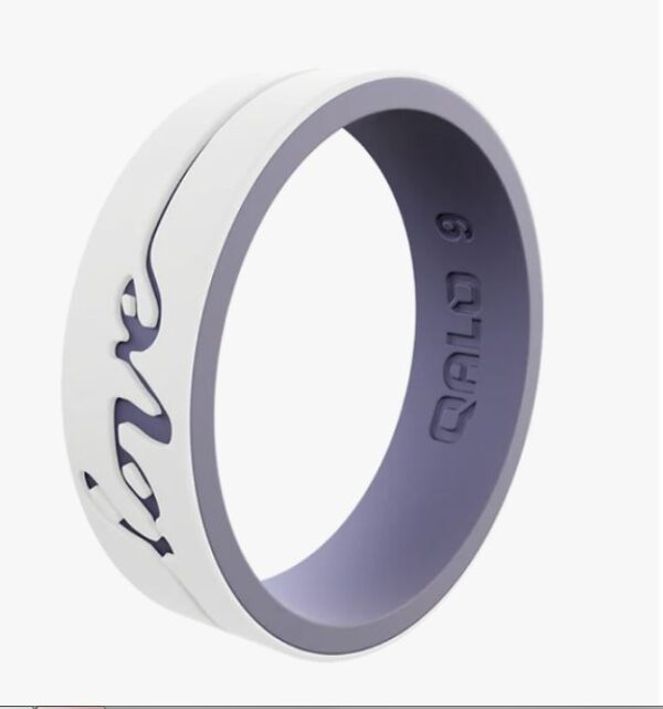 Qalo Women's White/Lilac Love Strata Ring