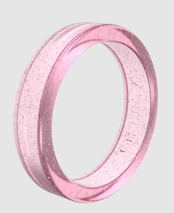 Qalo Women's Pink Jelly Smooth Ring