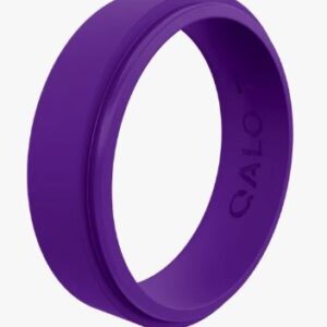 Qalo Women's Hibiscus Narrow Polished Step Edge Ring