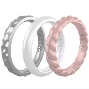 Qalo Women's Stackable Silicone Ring Collection R