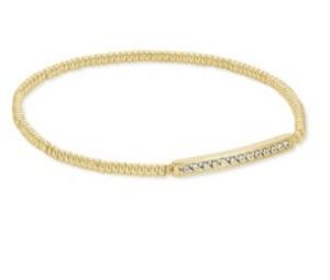 Kendra Scott Gold Plated Sterling Silver Ari Heart Rose Quartz Bracelet