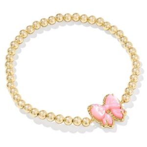 Kendra Scott Sterling Silver Haley Bow Stretch Bracelet Gold Blush Ivory