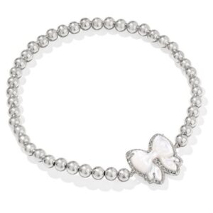 Kendra Scott Gold Plated Sterling Silver Haley Bow Stretch Mother of Pearl Bracelet