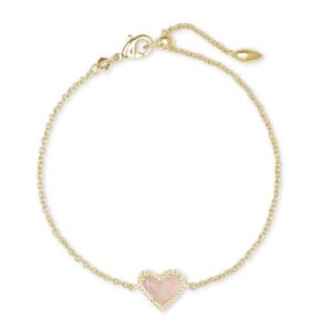 Kendra Scott Gold Plated Sterling Silver Ari Heart Iridescent Drusy Bracelet