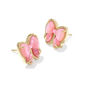 Kendra Scott Gold Plated Sterling Silver Haley Blush Mother of Pearl Stud Earrings