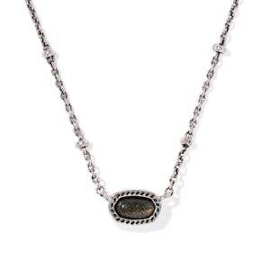 Kendra Scott Gold Plated Sterling Silver Mini Elisa Obsidian Necklace