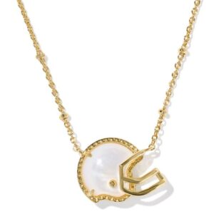 Kendra Scott Gold Plated Sterling Silver Ivory Mother of Pearl Football Helmet Pendant