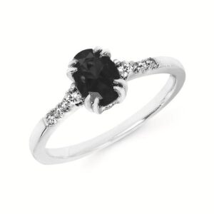 Ostbye 0.09Ctw Diamond & Garnet Birthstone Ring