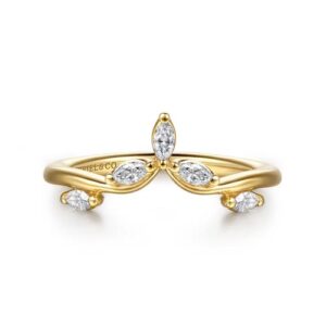 Gabriel & Co. Jaeley - 14K Yellow Gold Prong Set Marquise Diamond Anniversary Band - 0.23 ct