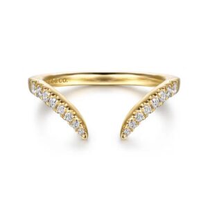 Gabriel & Co. 14K Yellow Gold Open Diamond Matching Wedding Band