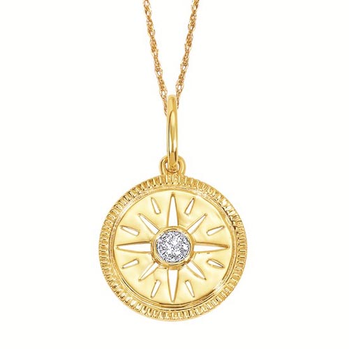 Ostbye 0.02 Ctw. Diamond Pendant In 14K Gold With 18" Chain