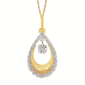 Ostbye Shimmering Diamonds 1/10 ctw Pendant Set In 14K Yellow Gold