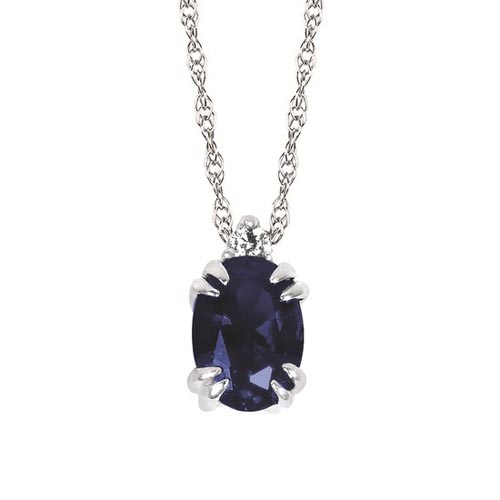Ostbye 0.02Ctw Diamond & Created Sapphire Birthstone Pendant