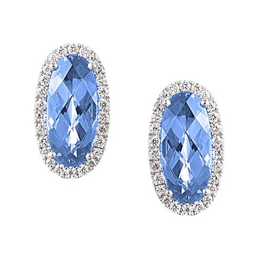 Chatham Aqua Blue Spinel Earrings