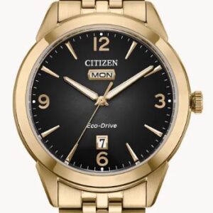 Citizen Men's ECO Drive Yellow Stainless Steel Black Dial Wrist Watch