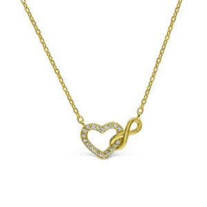 Stia Love You Forever Necklace (Gold Plated) in Sterling Silver