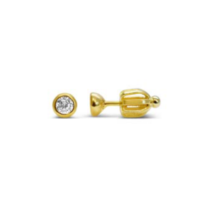Stia CZ Bezel Earring (gold plated-3mm)