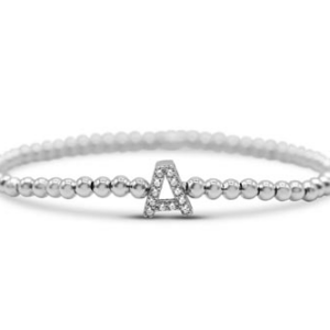 Stia Letter of Mine, Let it Shine! Stretch Bracelet - "A" in Sterling Silver