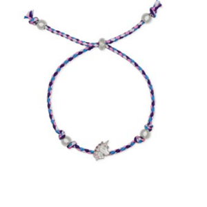 Stia Ladies “Magical” – Unicorn Cord Bracelet in Sterling Silver