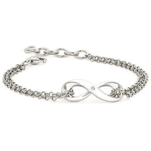 Ostbye Diva Diamonds Infinity Bracelet In Sterling Silver With .01 Ct. Diamond With Rollo Chain Adjustable Between 7.5" & 6.5" And Lobster Claw Clasp