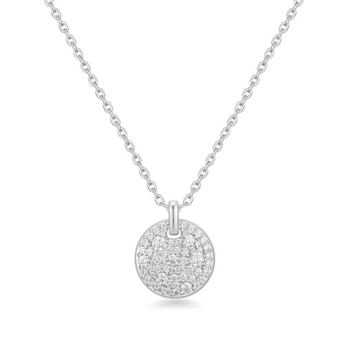 Ania Haie Sterling Silver Large Pavé Disc Necklace