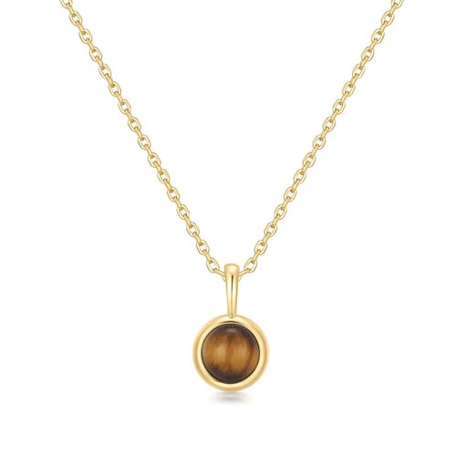 Ania Haie Gold Plated Tiger Eye Pendant Necklace