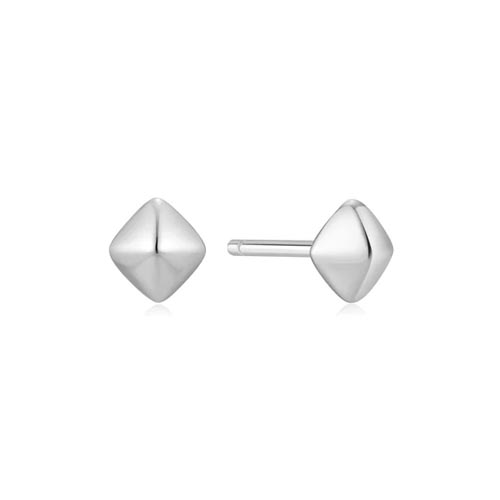 Ania Haie Sterling Silver Pyramid Glam Stud Earrings