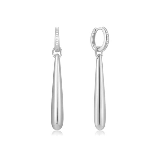 Ania Haie Sterling Silver Long Water Droplet Drop Earrings