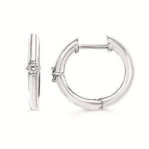Ostbye .01 ctw Diamond Hoop Earrings Set In Sterling Silver