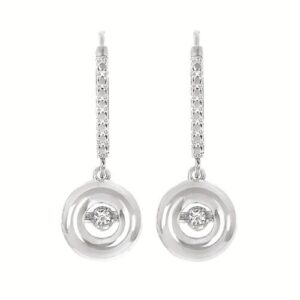 Ostbye Shimmering Diamonds Circle Earrings .015 ctw Diamonds Set In Sterling Silver