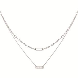 Ostbye 0.044 Ctw. Diamond Double Tier Necklace In Sterling Silver.