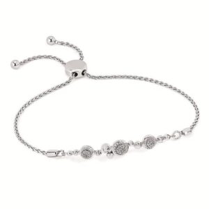 Ostbye .07 ctw Diamond Bolo Bracelet Set In Sterling Silver