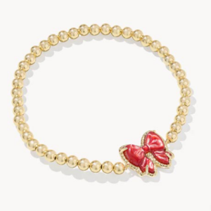 Kendra Scott-Haley Bow Gold Stretch Bracelet in Scarlet Mother-of-Pearl