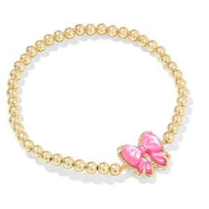 Kendra Scott-Haley Bow Gold Stretch Bracelet in Rose Violet Mother-of-Pearl