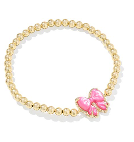 Kendra Scott-Haley Bow Gold Stretch Bracelet in Rose Violet Mother-of-Pearl